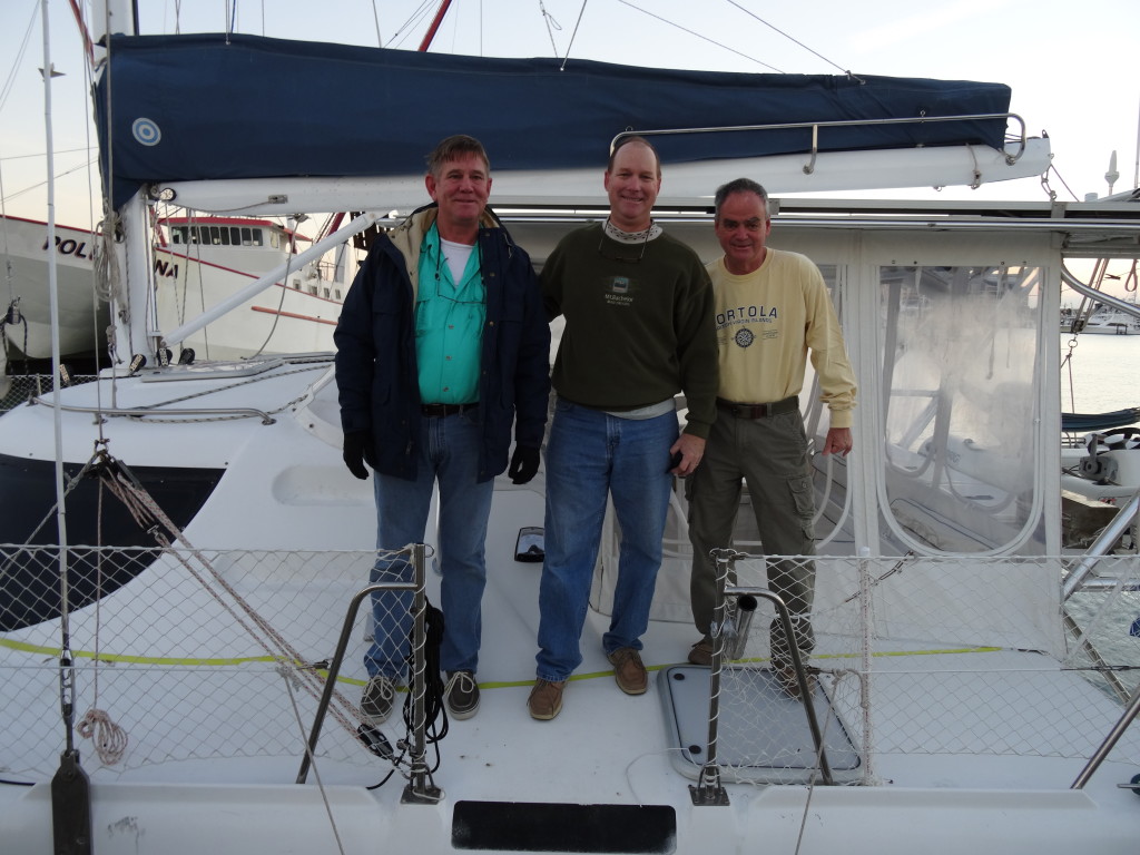 The crew on Friday morning before we left Port A. Jack Green, Clark, and Tim Clipson. 