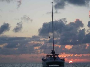 Double Wide at Sunset off Shroud Cay