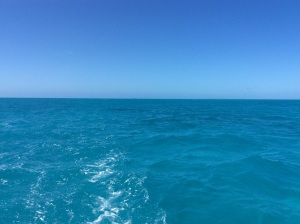 The Bimini Islands are behind us in the distance. 
